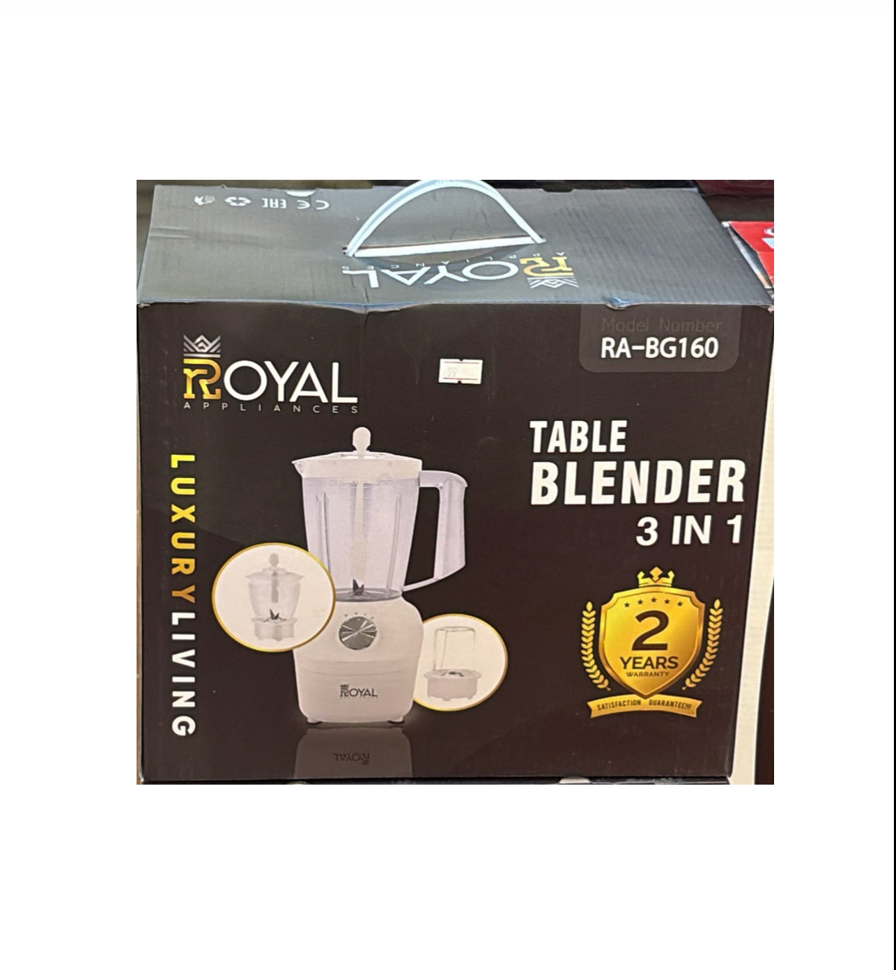 خلاط طاوله (Table Blender) من ماركة Royal Appliances، ورقم الموديل هو RA-BG160.